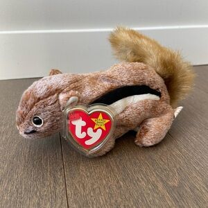 ❤️4 for $25❤️1999‎ TY chipper the squirrel original beanie baby WITH TAG